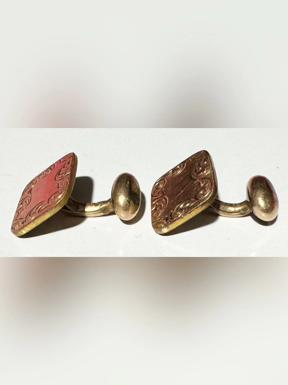 Antique GLPCO Bean-Back Cufflinks – Gold Plate Co., c. 1890–1910